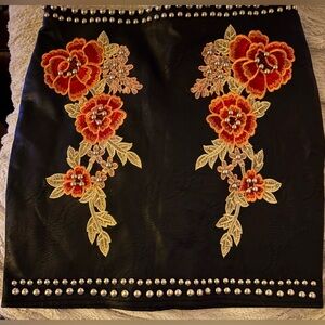 Couture Black Embellished Mini Skirt